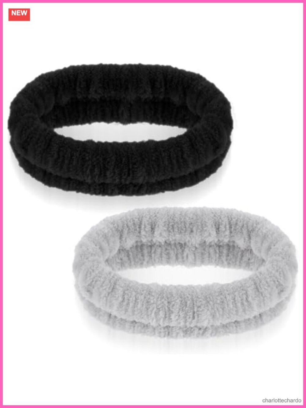 Spa Headband 2Pc Makeup Skincare Face Washing Flannel Hair Accessory